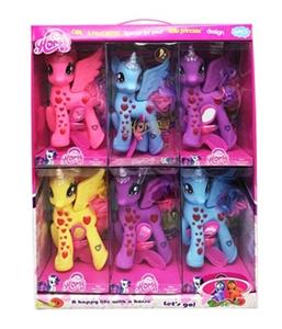 高档搪胶钻石独角马马宝丽带梳子镜子和化妆品6款6PC混装 - OBL810870