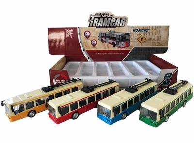 1:9 0 alloy bus tram back to sports cars, 3 open the door, light with light and sound - OBL811836