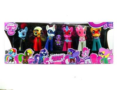 高档盒装6只搪胶中号马宝丽战马带1只恐龙 - OBL812224