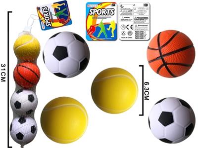 4 grain of PU ball (2, football, basketball, 1 tennis) - OBL812343
