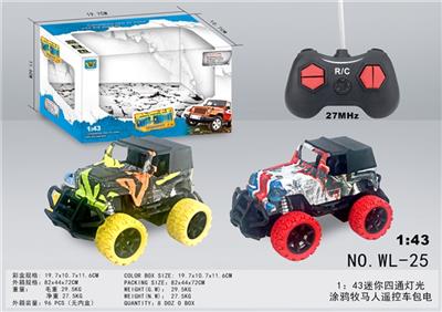 1：43迷你四通灯光涂鸦牧马人遥控车 - OBL814030
