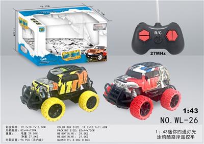 1：43迷你四通灯光涂鸦酷路泽遥控车 - OBL814032