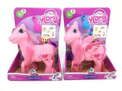 高档钻石彩虹大号飞马带IC音乐带梳子 贴纸两款混装  - OBL814441