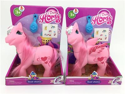 高档银叶彩虹大号飞马带IC音乐带梳子 贴纸两款混装 - OBL814442