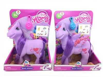 高档钻石彩虹大号飞马带IC音乐带梳子 贴纸两款混装  - OBL814443