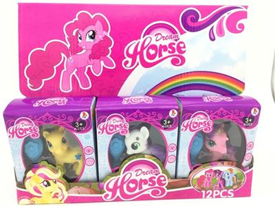 高档搪胶小马宝丽带梳子带内罩三款混装12PC - OBL814452