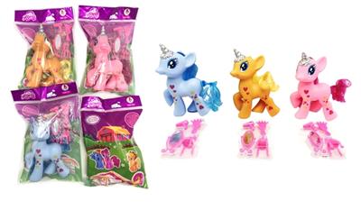 高档搪胶钻石独角马带灯光音乐带化妆吸塑配件 - OBL814460