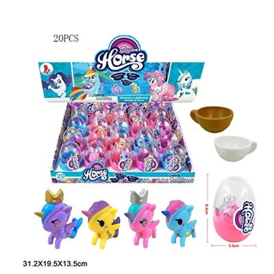 高档PVC蛋4款塑料独角兽宝莉带塑料水杯四款四色混装20PSC - OBL814467