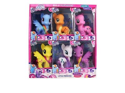 高档 盒6款大号搪胶马宝丽6款6色6PCS - OBL814473