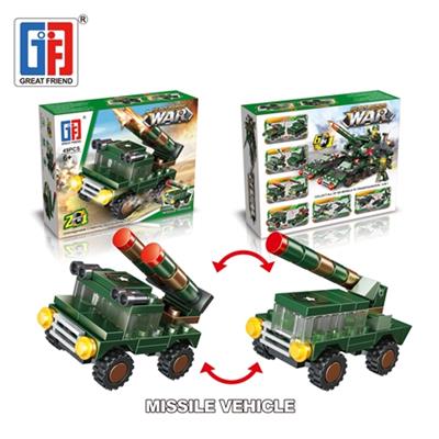 城市益智积木军事导弹车（49PCS)  （可3款混装） - OBL815005