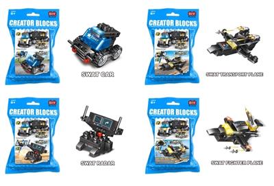 城市益智积木特警系（47-56PCS)四款混装 - OBL815011