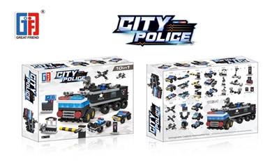 益智城市积木特警系31变特警车（175PCS） - OBL815014