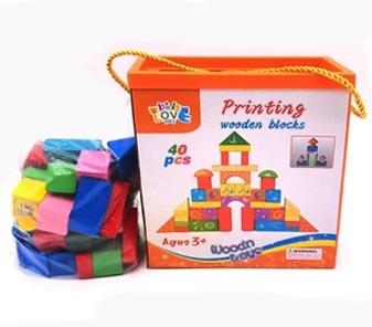 Color box wooden blocks 40 PCS - OBL815189