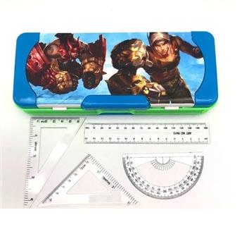 23.5 * 10 * 4.7 CM plastic pen boxes on both sides and a ruler - OBL815229