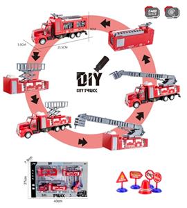 DIY city fire series - 1:48 oil back to the fire brigade with signs (ladder/water/knee) - OBL815680