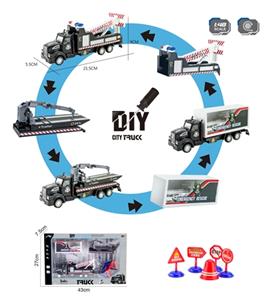 DIY city traffic save series - 1:48 oil back to rescue vehicle with signs (repair/car/truck trailers - OBL815688