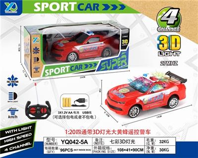 1:20四通带3D灯光大黄蜂遥控警车（不包电） - OBL815759