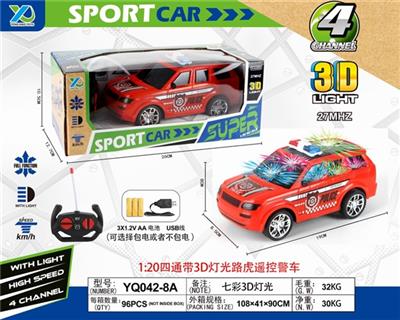 1:20四通带3D灯光路虎遥控警车（不包电） - OBL815760