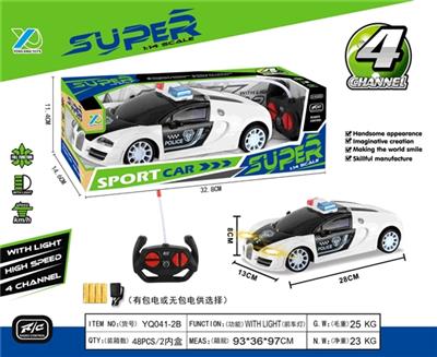 1：14四通带前灯布加迪遥控警车（不包电） - OBL815771