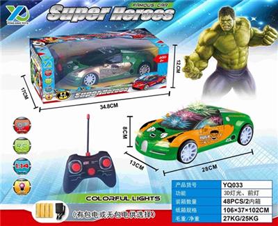 1: 14四通带3D灯光、前灯绿巨人遥控车(不包电) - OBL815772