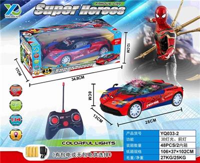 1: 14四通带3D灯光、前灯蜘蛛侠遥控车(不包电) - OBL815774