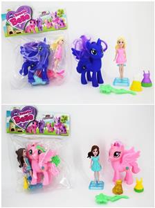 饰品马配8.4CM迷你实身公仔套装（2款混装） - OBL816321