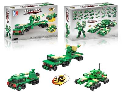 Educational building blocks the military truck (117 PCS) can be four assortments - OBL816715