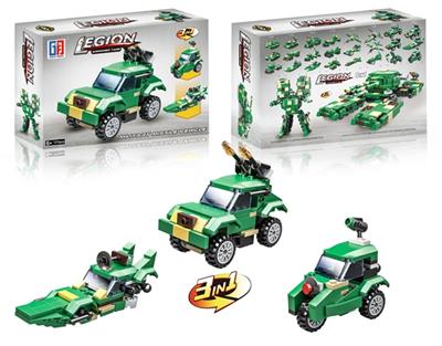 Educational building military anti-aircraft missile car (121 PCS) for four assortments - OBL816719
