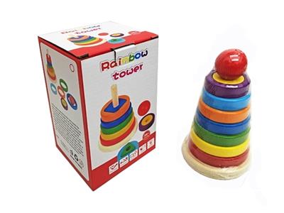 木制几何形状彩虹塔 - OBL817373