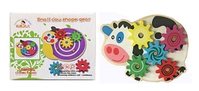 木制卡通奶牛齿轮游戏 - OBL817375