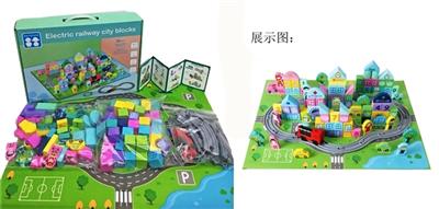 Wooden blocks electric train track - OBL817391