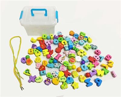 Wooden 106 grains of cartoon blocks beads - OBL817401
