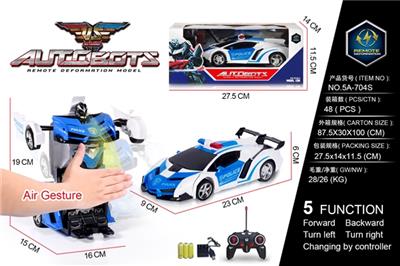 1:18 gesture sensing blue bikini police car one key deformation (bag) with USB - OBL819574