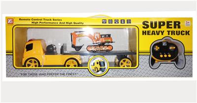 四通音乐灯光平板车载1只惯性挖土机 - OBL819730