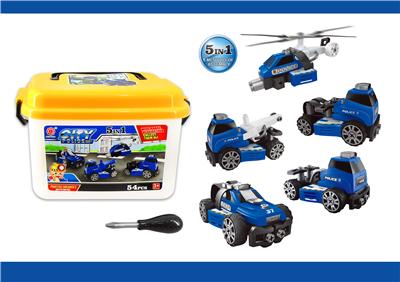 滑行功能DIY自装积木         城市警察套装         5 in 1 - OBL820046