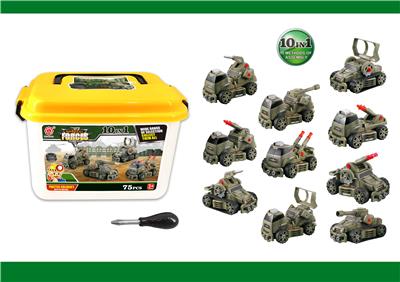 滑行功能DIY自装积木         军事系列套装         10 in 1军绿色 - OBL820049