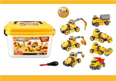 惯性功能DIY自装积木工程建设套装带灯光音乐工程灯           7 in 1 - OBL820060