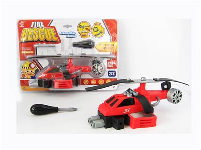 无功能DIY自装积木   消防救援直升机 - OBL820064