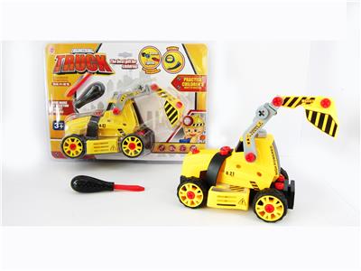 滑行功能DIY自装积木   工程建设挖土机 - OBL820066