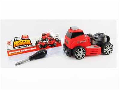 滑行功能DIY自装积木   消防救援拖车 - OBL820073