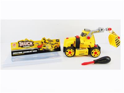 滑行功能DIY自装积木   工程建设挖土机 - OBL820074