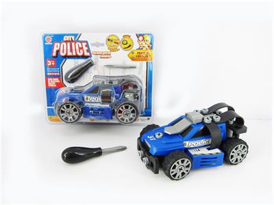 INERTIAL FUNCTION DIY SELF-LOADING BUILDING BLOCKS CITY POLICE COMMAND CAR - OBL820089