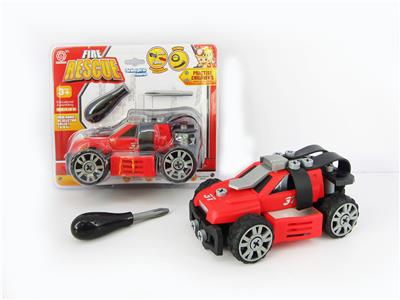 惯性功能DIY自装积木   消防救援指挥车 - OBL820090