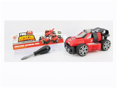 惯性功能DIY自装积木   消防救援指挥车 - OBL820094