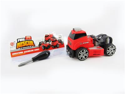 惯性功能DIY自装积木   消防救援拖车 - OBL820096