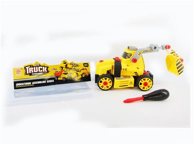 惯性功能DIY自装积木   工程建设挖土机 - OBL820097