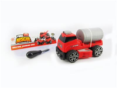 惯性功能DIY自装积木   消防救援水罐车 - OBL820104