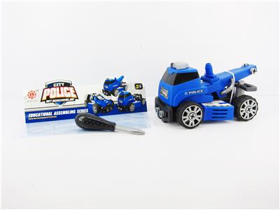 惯性功能DIY自装积木   城市警察起吊车 - OBL820105