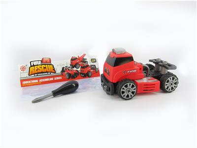惯性功能DIY自装积木   消防救援油管车 - OBL820108