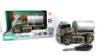 滑行功能DIY自装积木军事系列油罐车（不带人物） - OBL820116